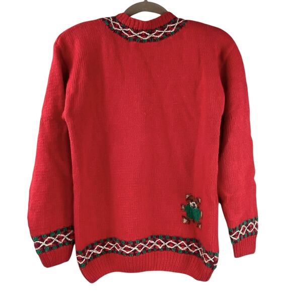 Vintage Talbots Holiday Sweater Size S Teddy Bears Ugly Christmas 90's - Picture 4 of 8